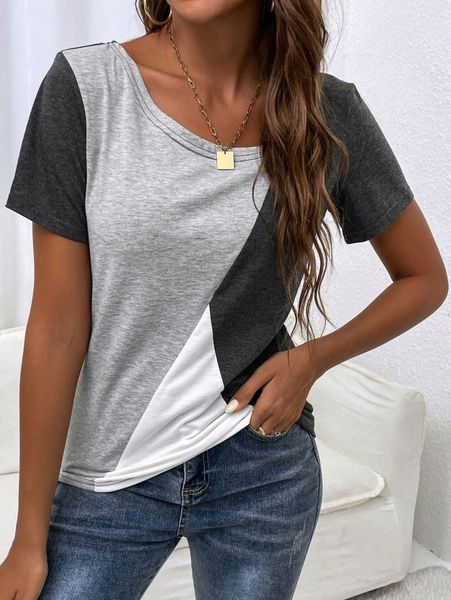 

cut and sew scoop neck tee 77fg#, White