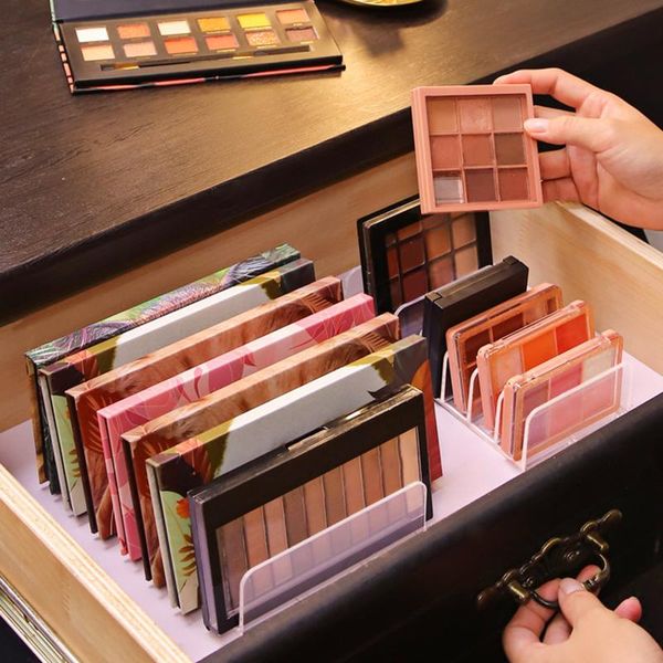 

storage boxes & bins 1pcs clear acrylic makeup organizer eyeshadow palette box multi-layer deskrack drawer divider holder