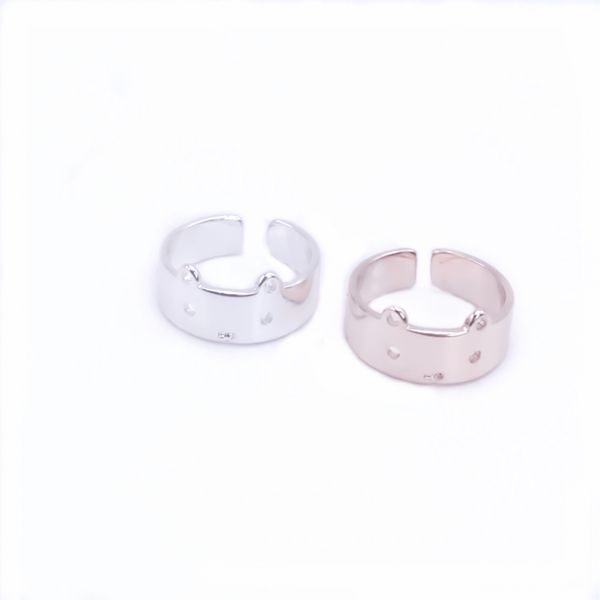

trendy cartoon dog face expression style lovely animal ring suitable for women flat rings, Golden;silver