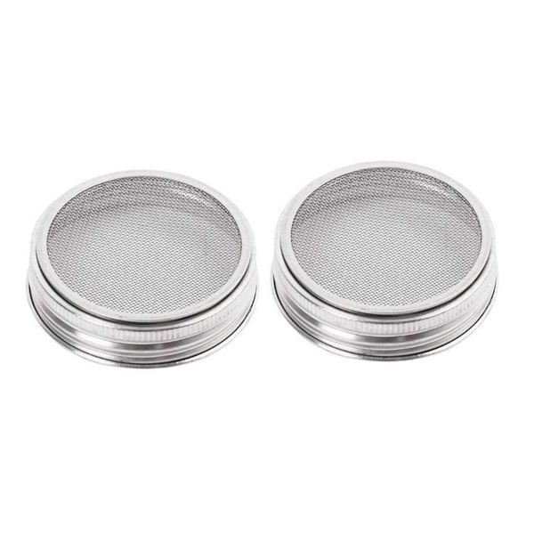 

kitchen storage & organization stainless steel jar lids mesh strainer seed germination lid kit for mason sprout growing home supplies,70mm