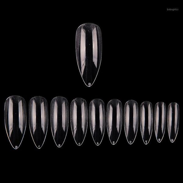 

pcs/bag transparent fake false nail art tips acrylic polish uv gel artificial long salon design full cover coffin manicure1, Red;gold