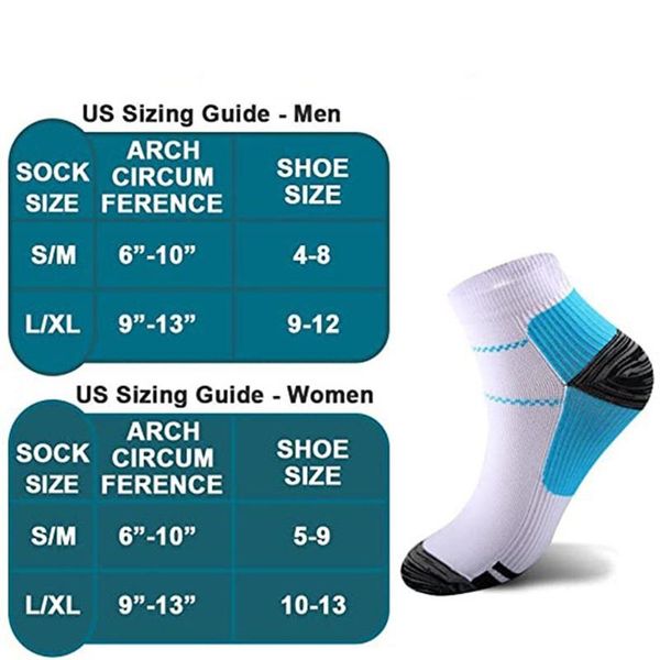 

sports socks foot compression sock anti-fatigue plantar fasciitis heel spurs pain for men women sport, Black