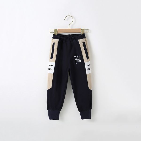 

spring and autumn casual color matching boys wear letters school handsome boys' sports pants, Blue