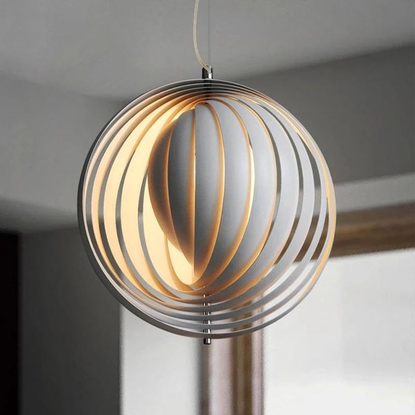 

pendant lamps modern moon metal lights bedroom restaurant lamp home decor rotating led hanging e27 indoor lighting