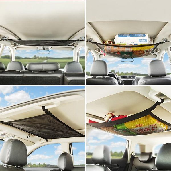 

car organizer interior cargo net bag portable storage pocket trunk roof pouch sundries styling decor