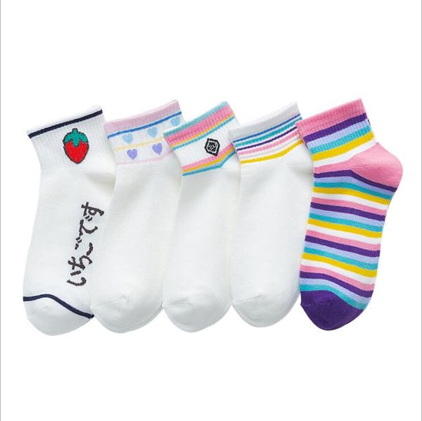 

short autumn thin section cute women's socks & hosiery llw073a fashion lady gift fresh cotton tide in the tube stockings, Black;white