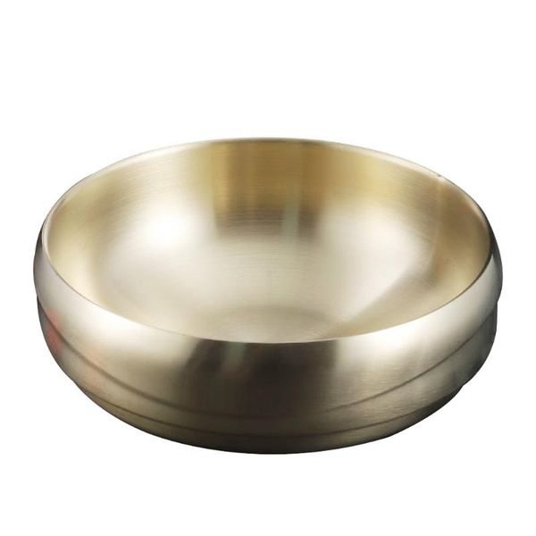 

bowls 1pc household stainless steel bowl container kitchen soup (golden)