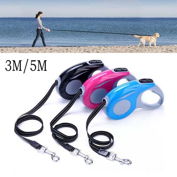 

dog collars & leashes 3m/5m adjustable leash automatic retractable harness puppy rope walking cat traction small medium dogs