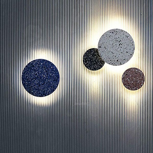 

wall lamp nordic simple marble circular millstone aisle entrance staircase living room led lights light fixture