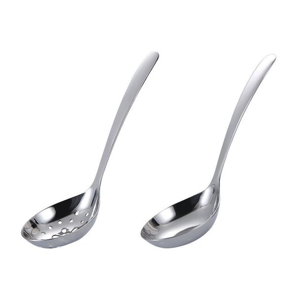 

2pcs creative 304 stainless steel soup spoon colander long handle thicken spoons colanders