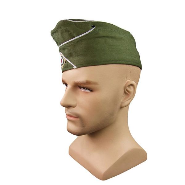 

wide brim hats wwii german dak side cap officer green, Blue;gray
