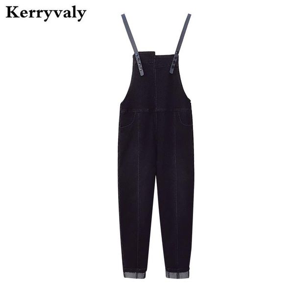 

women's jumpsuits & rompers big size loose black strap jeans bodycon jumpsuit for women female overalls ropa de mujer k9205, Black;white