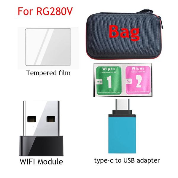 

portable game players anbernic parts for rg351m/rg350m/rg351p/rg350/rg350p/rg280v/rg280m universal bag glass screen protector hd cable retro