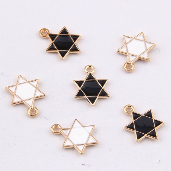 

10pcs/lot jew mogen six star enamel charms for braclets earring diy craft jewelry finding, Bronze;silver