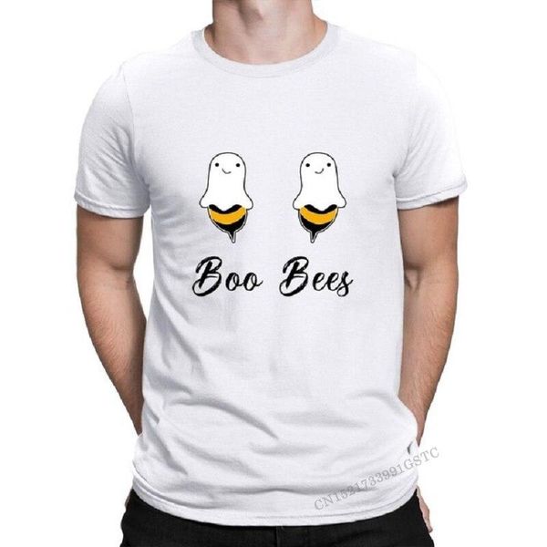 

men's t-shirts boo bees couples let it be halloween costume funny party vintage men t-shirt parent-child premium cotton high quality, White;black