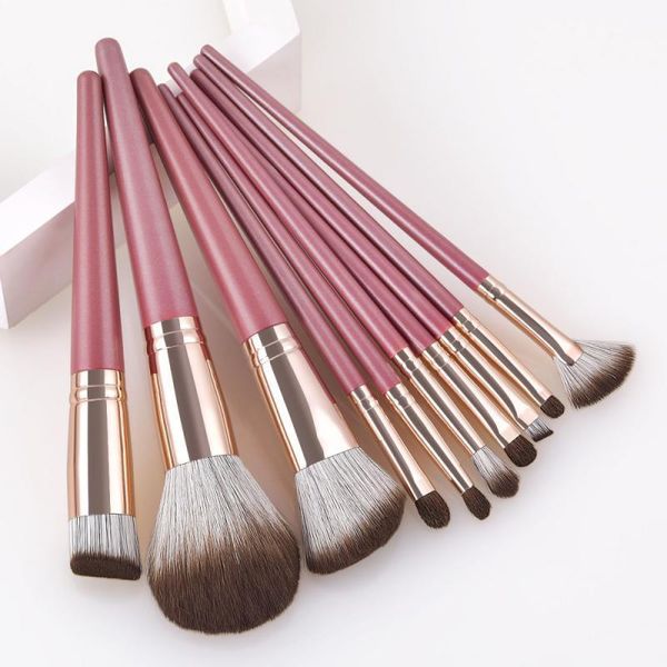 

pcs makeup brushes set laser pink handle soft fiber wool powder blush eyeshadow blending cosmetic beauty make up tool eyelash curler1