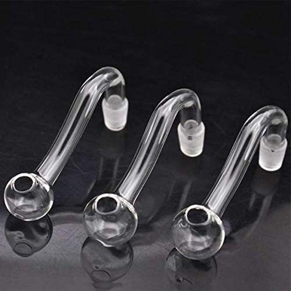 Glas-Ölbrenner, gebogen, dicke Pyrex-Wasserpfeifen, 14 mm, 18 mm, Rauchpfeife, mundgeblasene Röhren-Tabakschalen