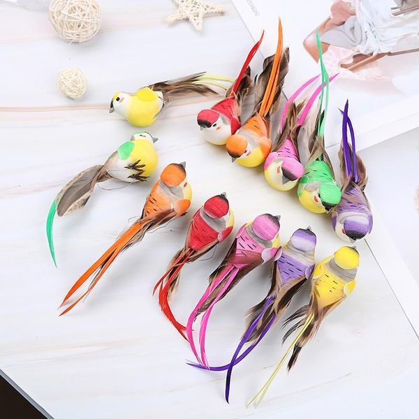 

decorative objects & figurines diy table bookshell ornament mini craft birds artificial bird feather foam cute simulation sparrow home decor