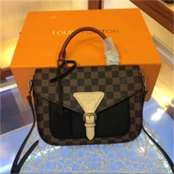 

brand designer luxury m40146 brown grid wine black leather shoulder bag women handbags iconic bags handles shoulder bags totes cross bod