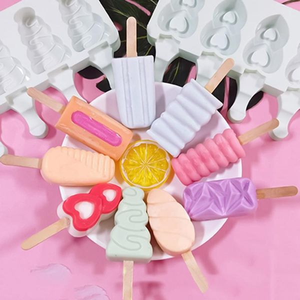 

baking moulds mini silicone ice cream molds popsicle cake chocolate cakesicle mold for diy pops oval 8-cavity 4-cavity