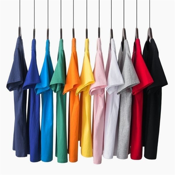 

new summer 100% cotton men's t shirt casual short sleeve black white pink gray basic t shirts daily casual tees 4xl 210409, White;black
