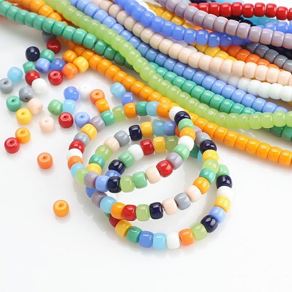 

beaded, strands colorful beads national style bracelet 6x8mm size kids children bangles couples lady girls gift decor, Black
