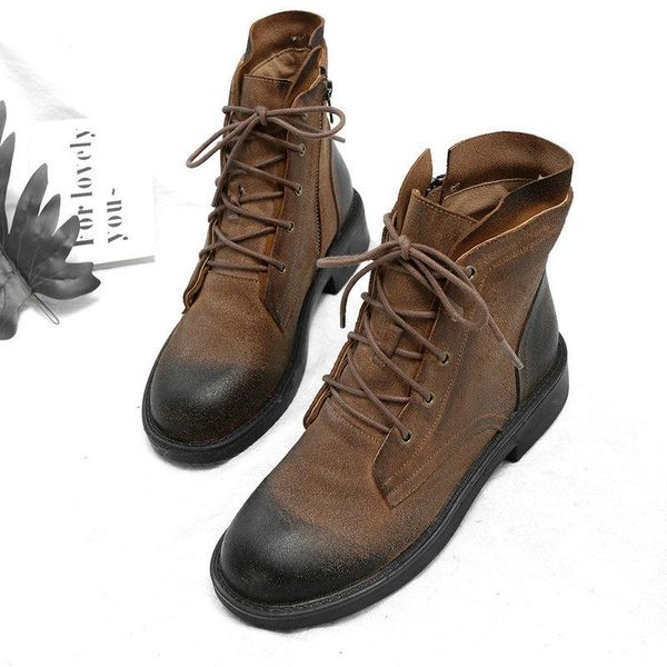 

boots sklfgxzy 2021 genuine leather femme winter ankle high luxury motorcycle shoes woman size 34-43, Black