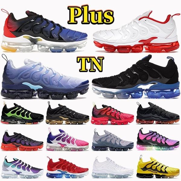 

2021 vapors maxs plus tn running shoes tns worldwide triple black white university red hyper royal blue mens trainers womens sports sneakers