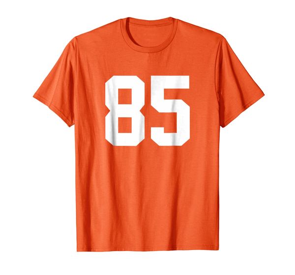 

85 sports jersey number t-shirt for team fan player #85, White;black
