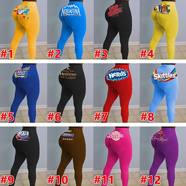 

fall 2021 custom letter print high waisted workout long pants tight scrunch bucandy snack fitness women's & capris, Black;white