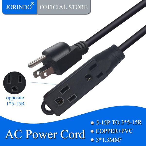 

smart power plugs jorindo 1.83m/6ft,nema 5-15p to 3*5-15r extension cable, ac cord male nema 5-15r female