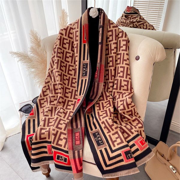 

women's scarf striped plaid shawl elegant ladies style autumn winter scarves imitation cashmere 180x65cm, Blue;gray
