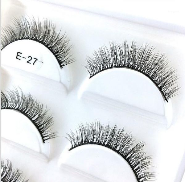 

pairs natural 3d mink hair false eye lashes soft cross long eyelashes makeup beauty extension1