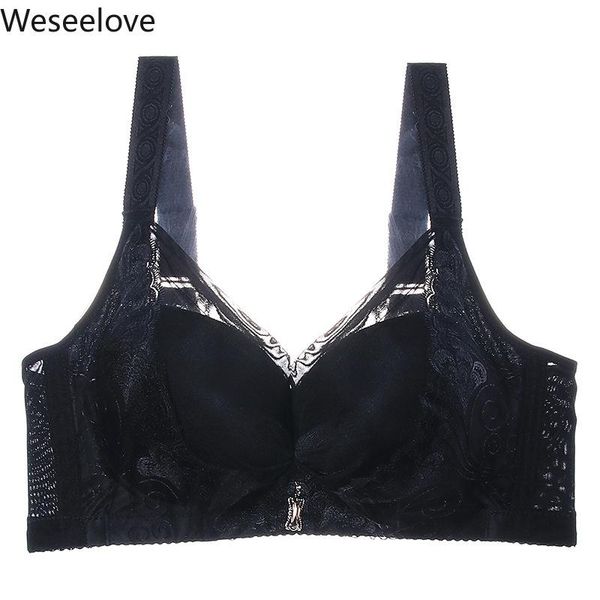 

bras lace bralette woman plus size gorge non-steel ring soutien femme push up adjustable bra 2021 summer e81-3, Red;black