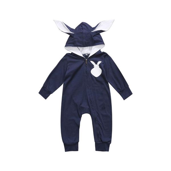 

born baby boys girls 3d ear pattern romper jumpsuits, Blue