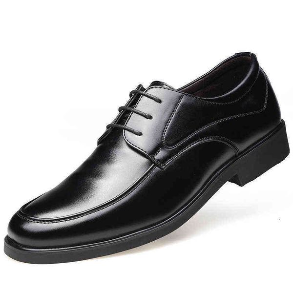 

men's sho formal leather lace up autumn and winter men's busins large round head breathable work soft