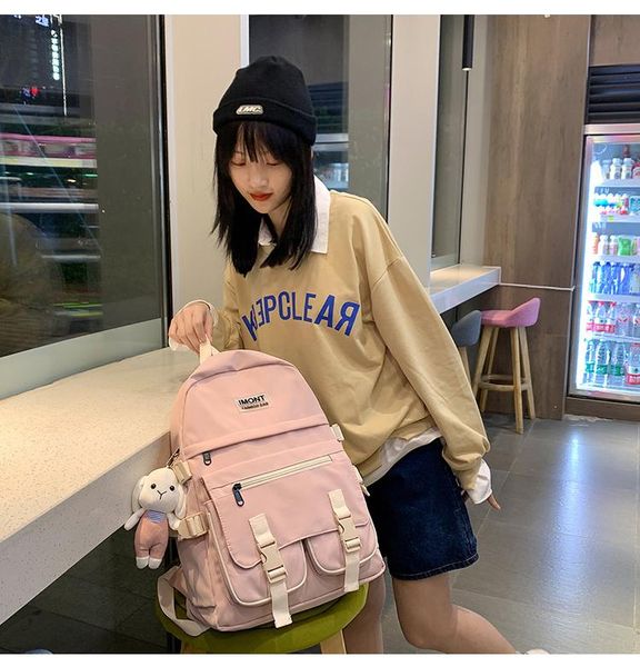 

backpack v3629 - leisure multi-function trend solid color large capacity