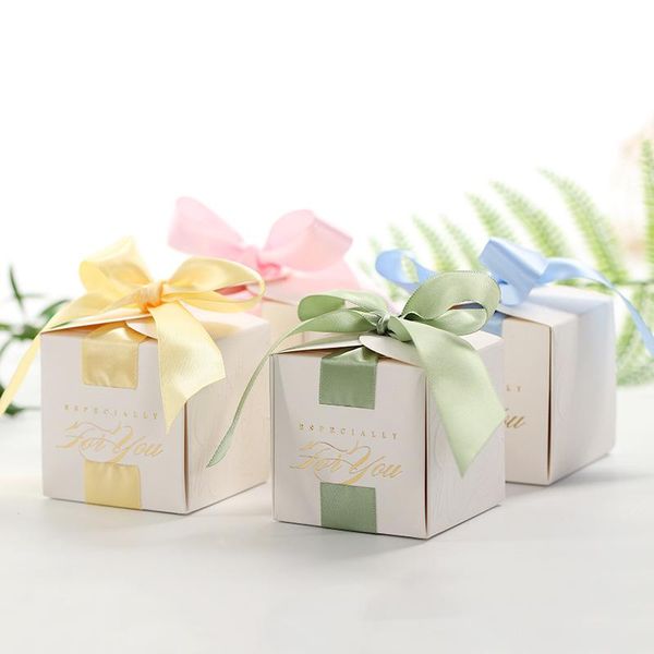 

gift wrap 50ps wedding small fresh candy paper box custom design logo printing party decoration wonderful square shape bag supplier