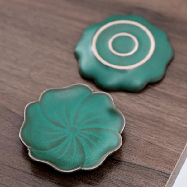 

mats & pads 1piece cermic retro tableware teacup mat placemat thermal insulation marble table household anti-scalding waterproof