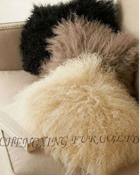

cx-d-62 custom made mongolia lamb fur cushion cover cushion/decorative pillow