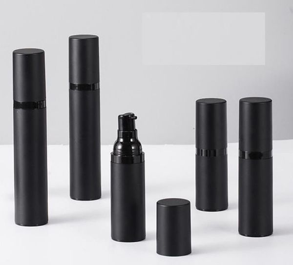 

empty spray pump bottle black frosted as plastic airless lotion bottles 15ml 30ml 50ml cosmetic subbottle sn2580