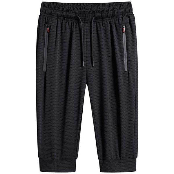 

men's shorts summer breathable mesh short breeches men casual sportswear sweat pants jogger capris black baggy 8xl, White;black