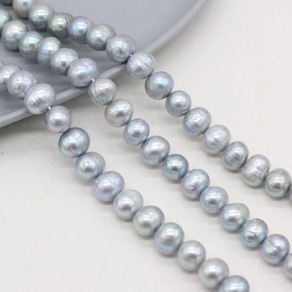 

other natural freshwater pearl grey oval spacer loose beads for jewelry making diy charms bracelet necklace earring accessories 36cm