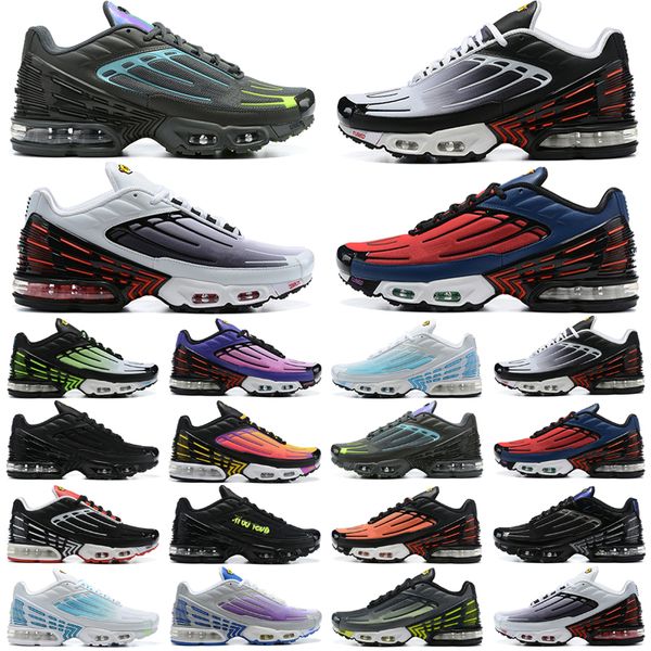 

tn plus 3 x tuned mens running shoes white black gradient pack womens trainers sneakers jogging runners eur 36-46