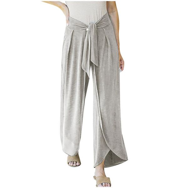 

women's pants & capris for women casual solid bandage loose ladies color knit belt tie knitted trousers pantalones de mujer#20, Black;white