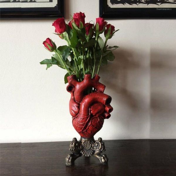 

vases heart anatomical shape flower vase nordic style pot sculpture deskplant for home decor ornament gifts #t1g1