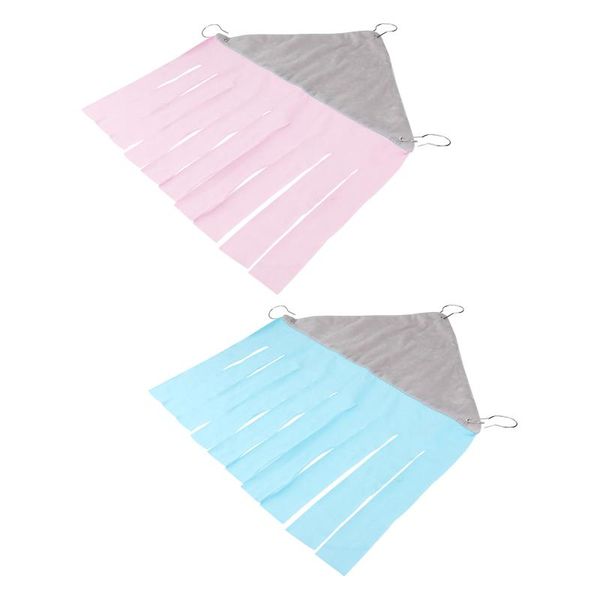 

small animal supplies 2pcs pet corner tent house practical for hamster (pink, sky-blue)