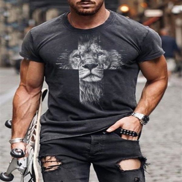 

j13v 2021cross men's t-shirts) faith print street trendsetter fashion leader 2021men's cross faith print street trendsetter t-shir, White;black