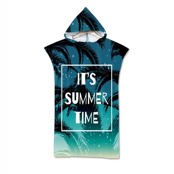 

towel hooded bath printed leaf beach microfiber cloak swimming surf bathrobe wear