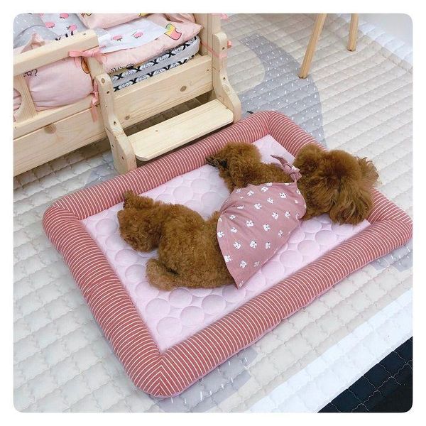 

kennels & pens pets summer cooling sleeping pad breathable washable mat cat bed dog nest accessories soft cats beds